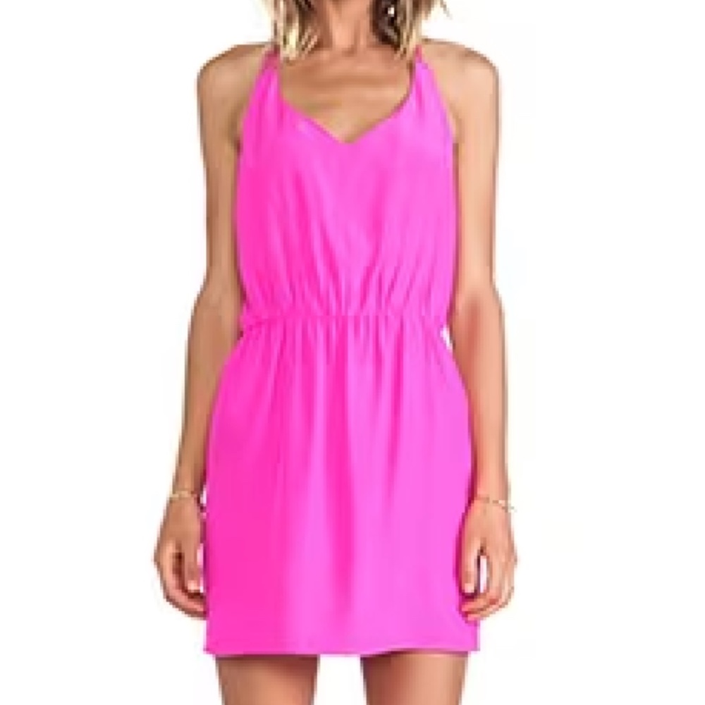 Amanda Uprichard Multi Strap Dress, Hot Pink, Petite (X-small)